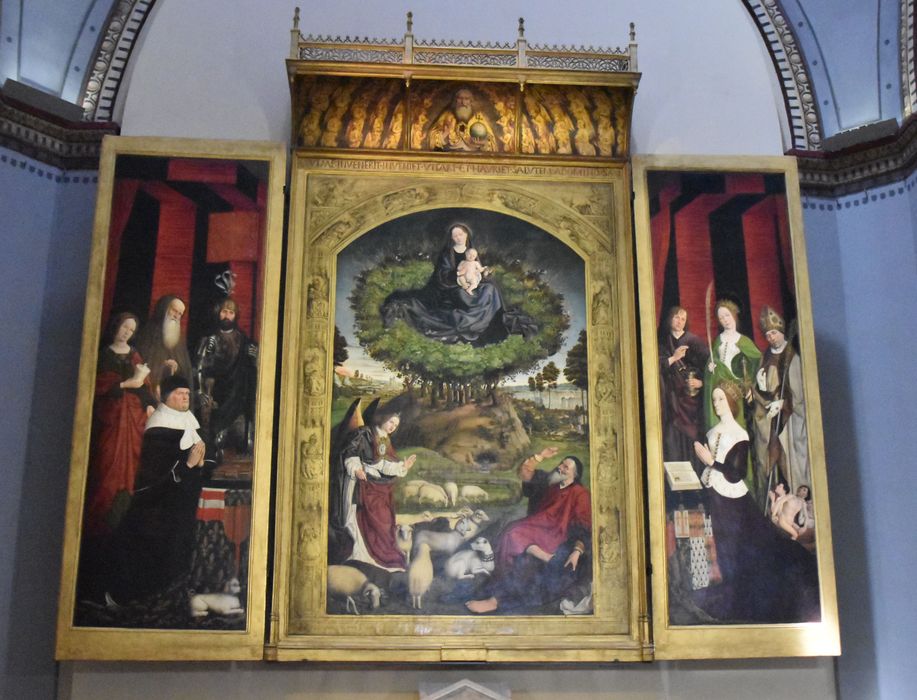 retable (triptyque) : Buisson ardent, René d'Anjou et Jeanne de Laval (le)