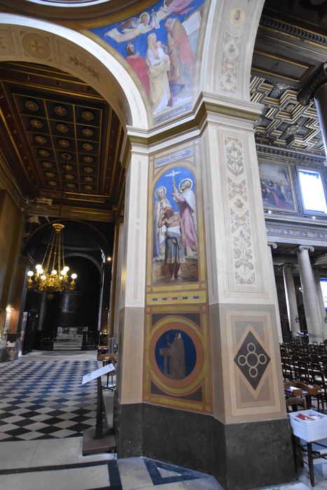 chapelle des fonts baptismaux, peintures monumentales, vue partielle