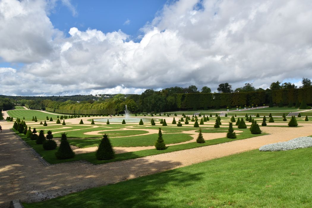 parc, grande perspective ouest depuis la terrasse du château