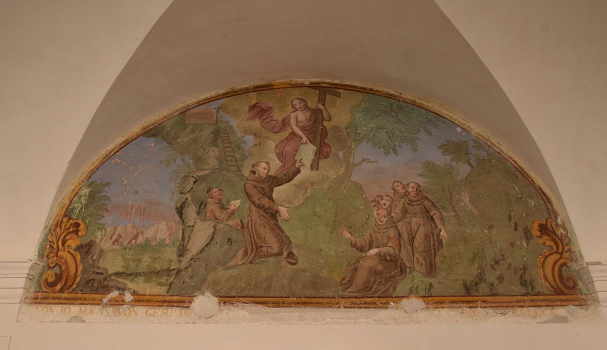 cloître, galerie sud, peinture monumentale : Le Christ parle à saint François