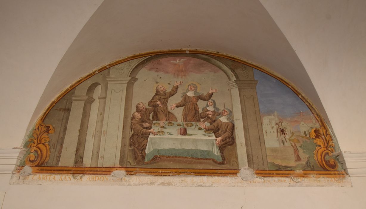 cloître, galerie sud, peinture monumentale : Repas mystique (le)