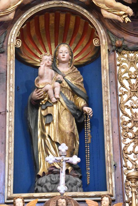 retable du maître-autel, statue : Vierge à l’Enfant