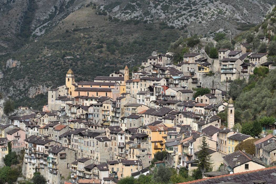 vue générale de l’église dans son environnement urbain depuis la terrasse ouest du couvent des Franciscains au Sud-Est