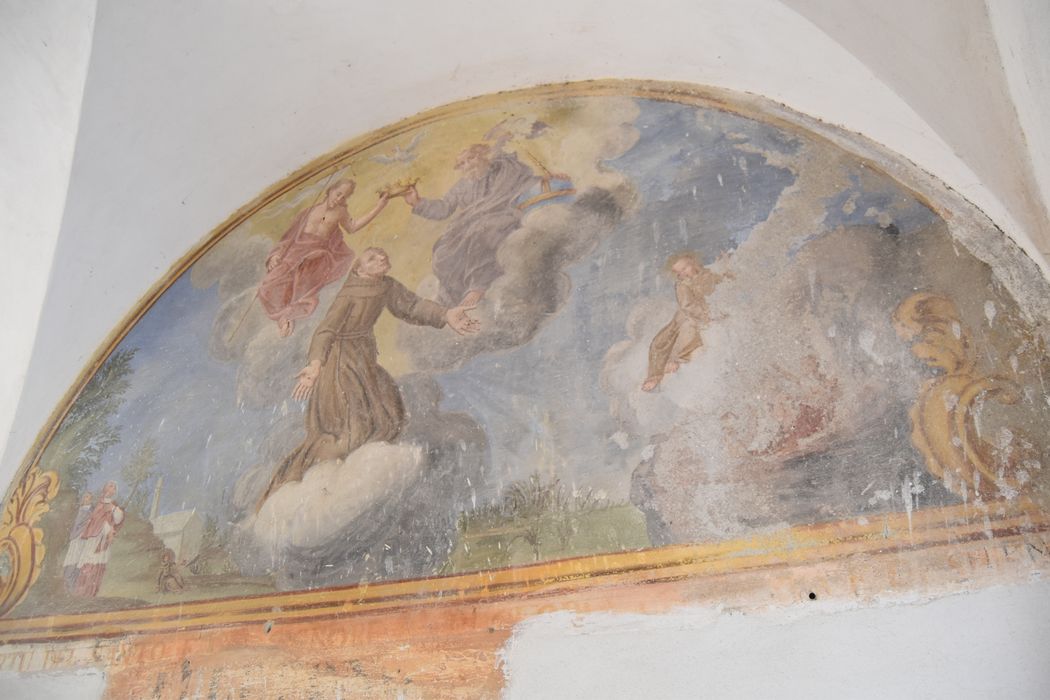 accès ouest au cloître, peinture monumentale : Couronnement de saint François