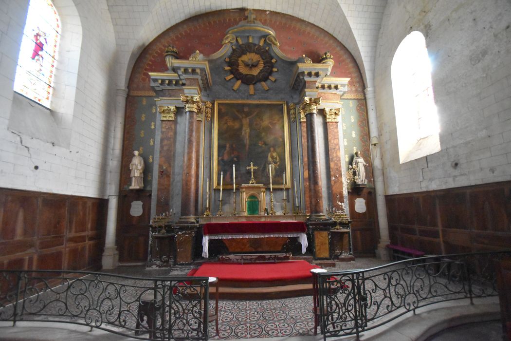 maître-autel, retable, tableau : Crucifixion avec la Vierge saint Jean et sainte Marie-Madeleine