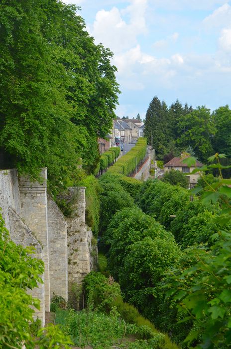 vue partielle des remparts sud depuis la terrasse du château