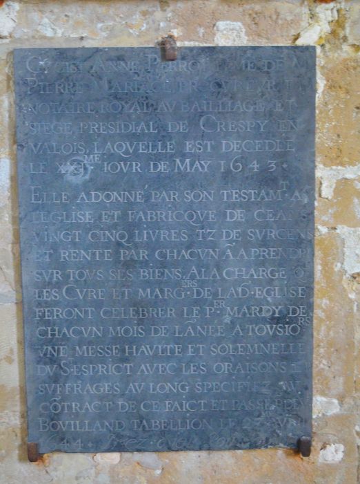 plaque funéraire d’Anne Perrot