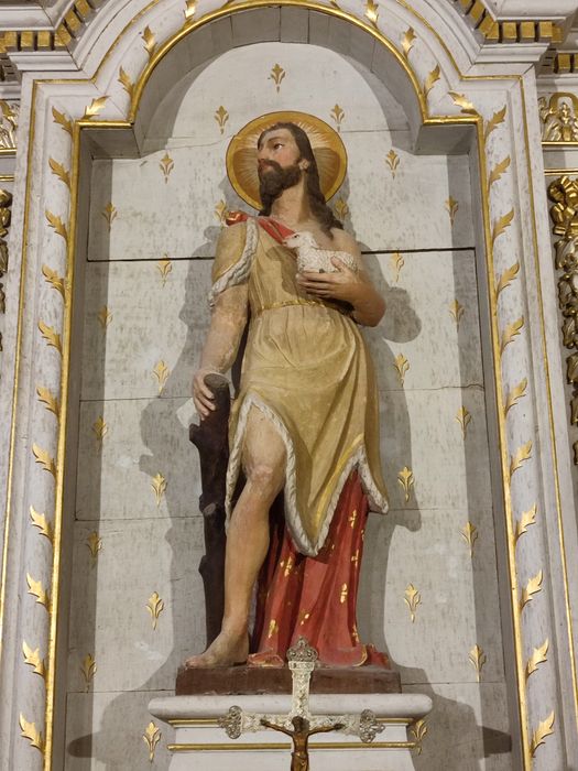 Retable, statue : saint Jean-Baptiste