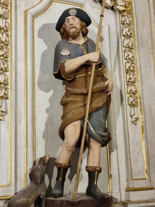 Statue : saint Roch pélerin