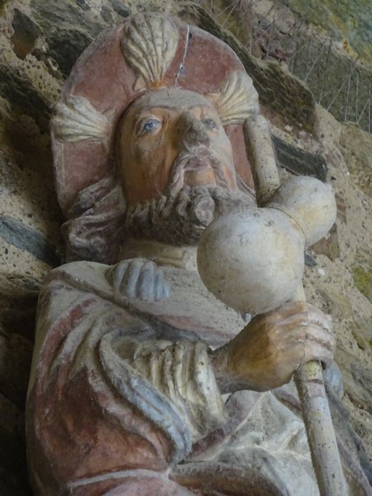 statue : Saint Jacques, vue partielle