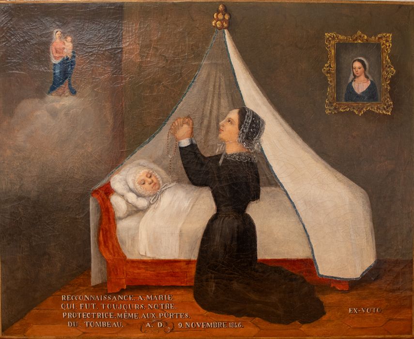 tableau ex-voto : reconnaissance à Marie protectrice