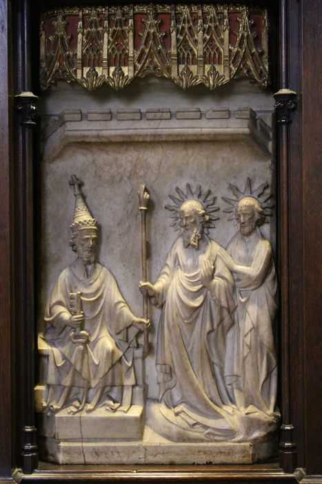 retable, détail d’un bas-relief : Scène de vie de saint Martial et de saint Seurin