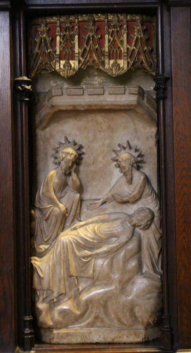 retable, détail d’un bas-relief : Scène de vie de saint Martial et de saint Seurin