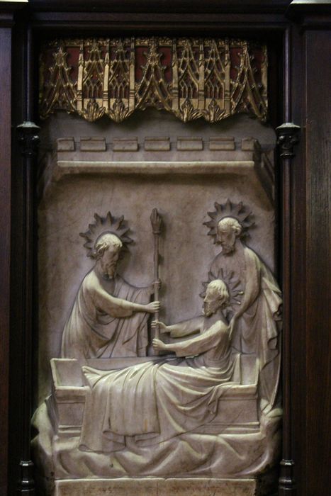 retable, détail d’un bas-relief : Scène de vie de saint Martial et de saint Seurin