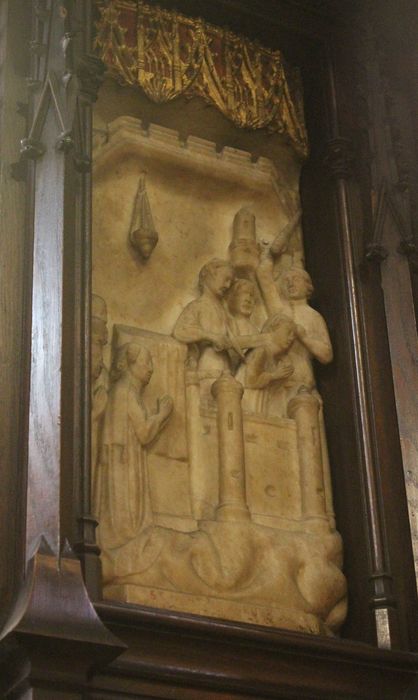 retable, détail d’un bas-relief : Scène de vie de saint Martial et de saint Seurin