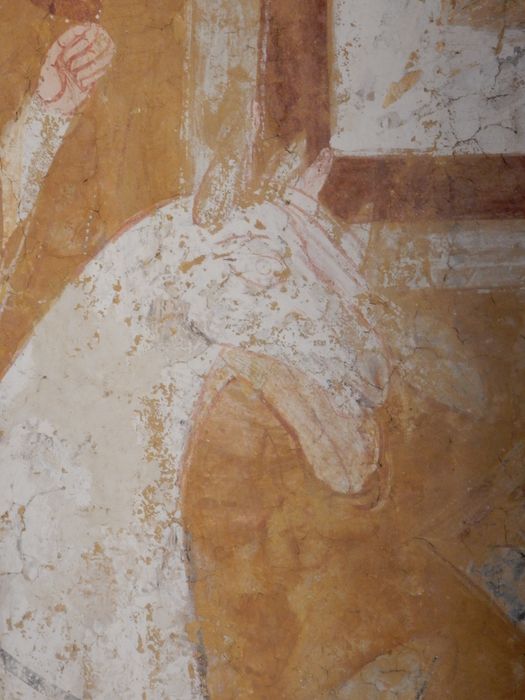 peinture monumentale : Le Christ et les évangélistes à cheval, détail