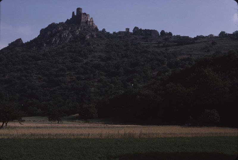 Ruines du château en haut d'une colline