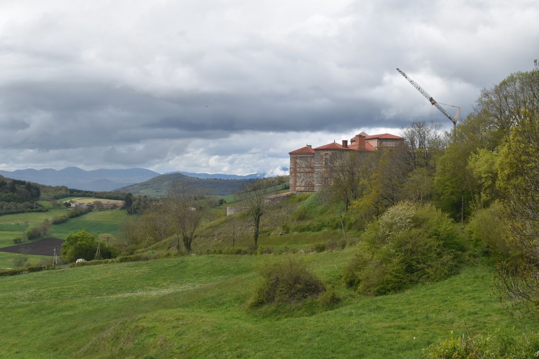 vue partielle du château dans son environnement depuis l’Est