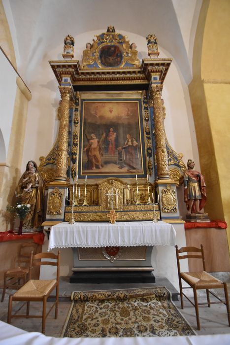 autel, retable du 1er bas-côté nord, tableau : Saint André et un diacre aux pieds de la Vierge à l'Enfant