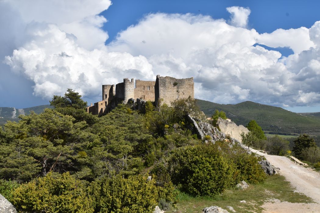 vue générale des remparts et des vestiges du château depuis le Nord-Ouest