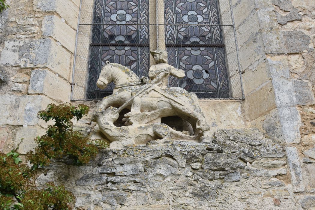 groupe sculpté (statue équestre) : Saint Georges