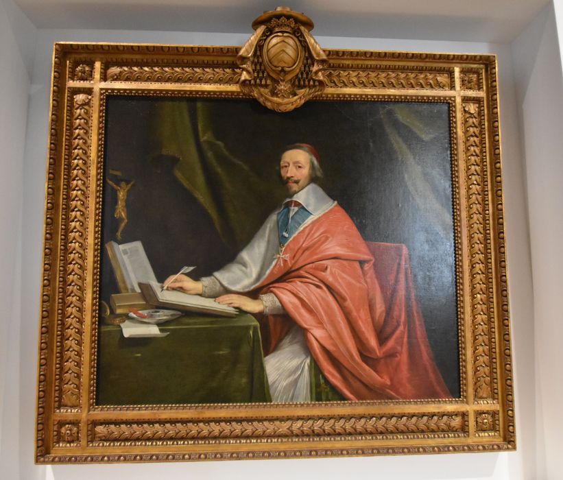 Tableau : Portrait du Cardinal de Richelieu assis à sa table de travail