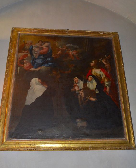 tableau : Sainte Ursule présentant les religieuses de son ordre à la Sainte Famille