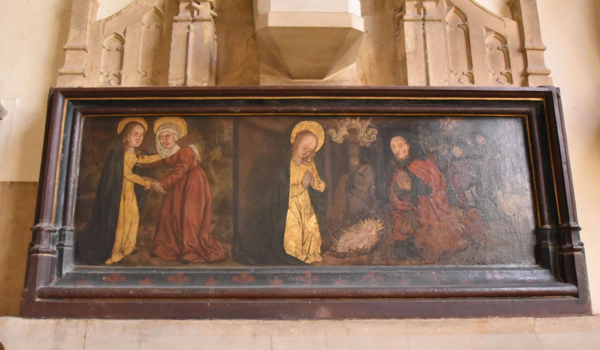 retable peint : Visitation (la), Nativité (la)