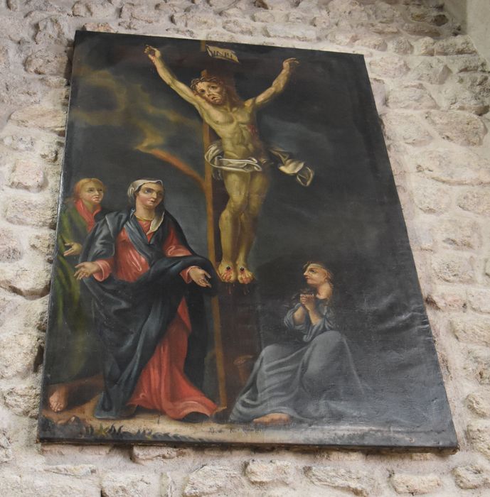 tableau : Crucifixion avec la Vierge, saint Jean et sainte Marie-Madelleine