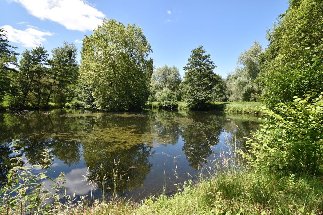 parc, vue partielle de l’étang au sud