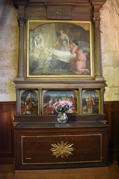 triptyque : Christ mort sur les genoux de la Vierge, Saint Vincent, Saint Honoré (partie basse)