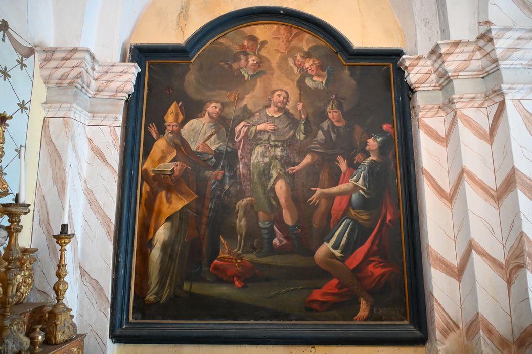 tableau : Saint Roch accompagnés de plusieurs saints