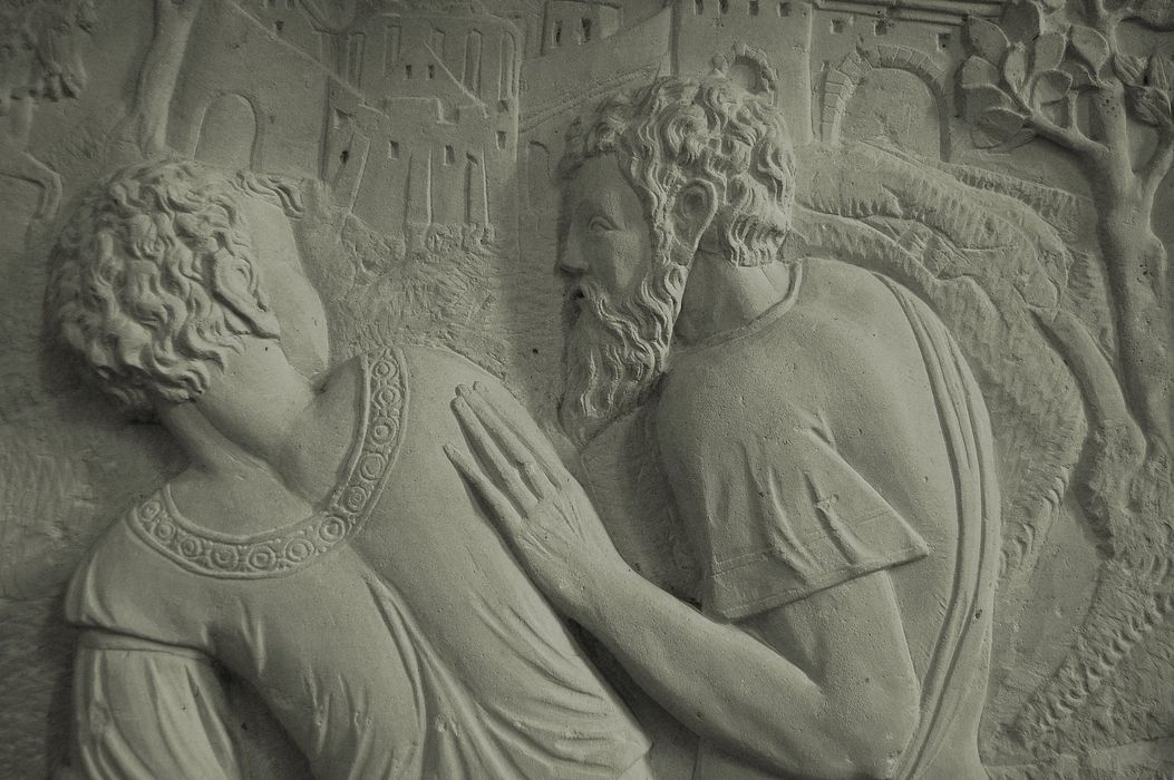 bas-relief : Mise au tombeau, détail