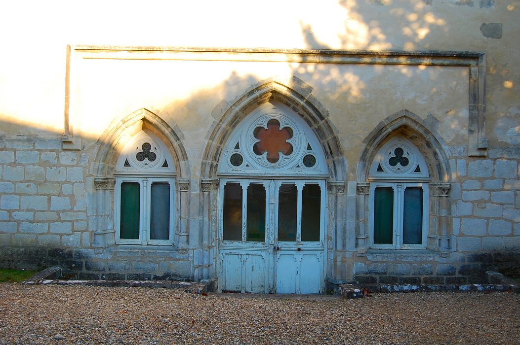 bâtiment de la salle capitulaire et de l’ancien dortoir, vue partielle de la façade est