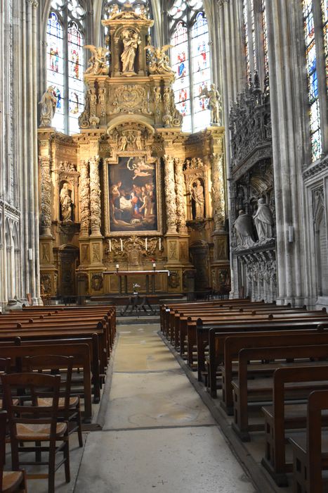 autel, retable de la chapelle de la Vierge, tableau : Adoration des bergers