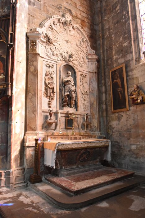 autel de la chapelle Saint-Roch, retable, statue : Saint Roch