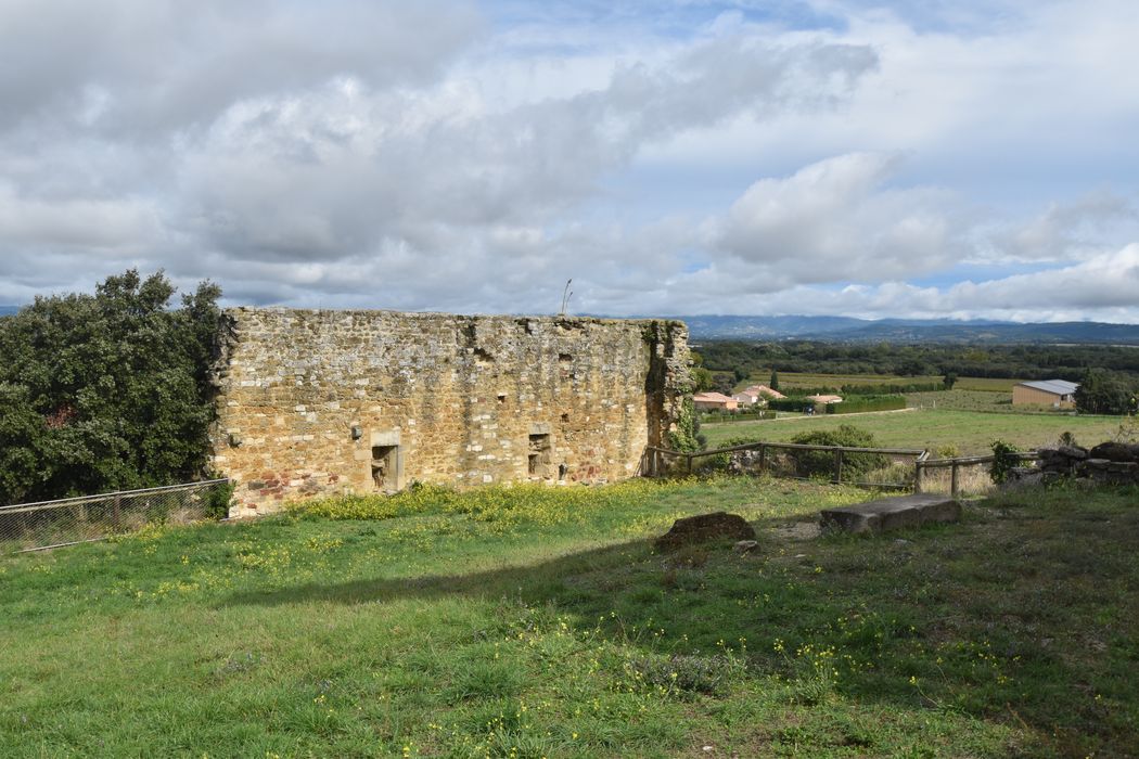 vue partielle des ruines, remparts nord, élévation interne