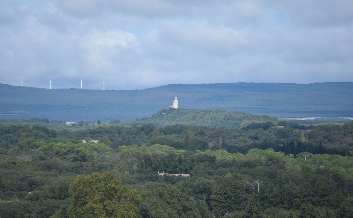 vue générale du château dans son environnement depuis les ruines du château de La Baume-de-Transit au Sud