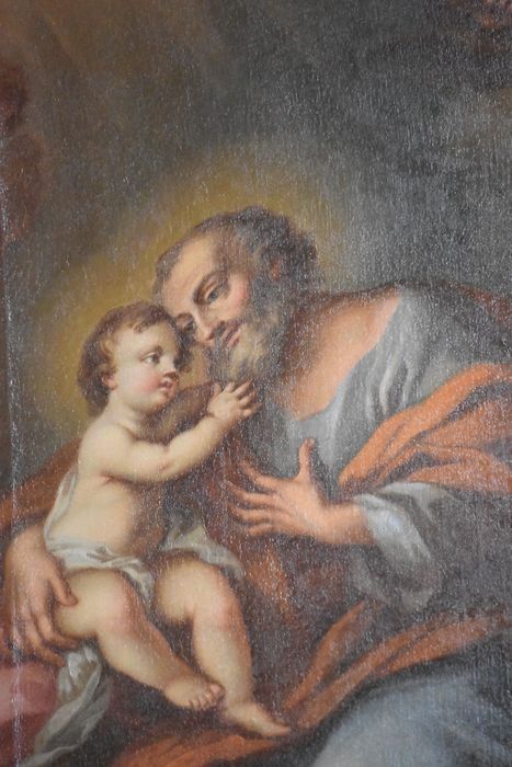 tableau : Saint Joseph et l’Enfant, vue partielle