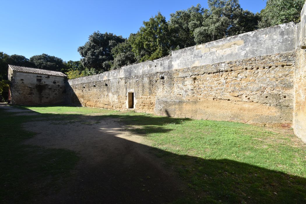 vestiges du jeu de paume, élévation interne du mur nord