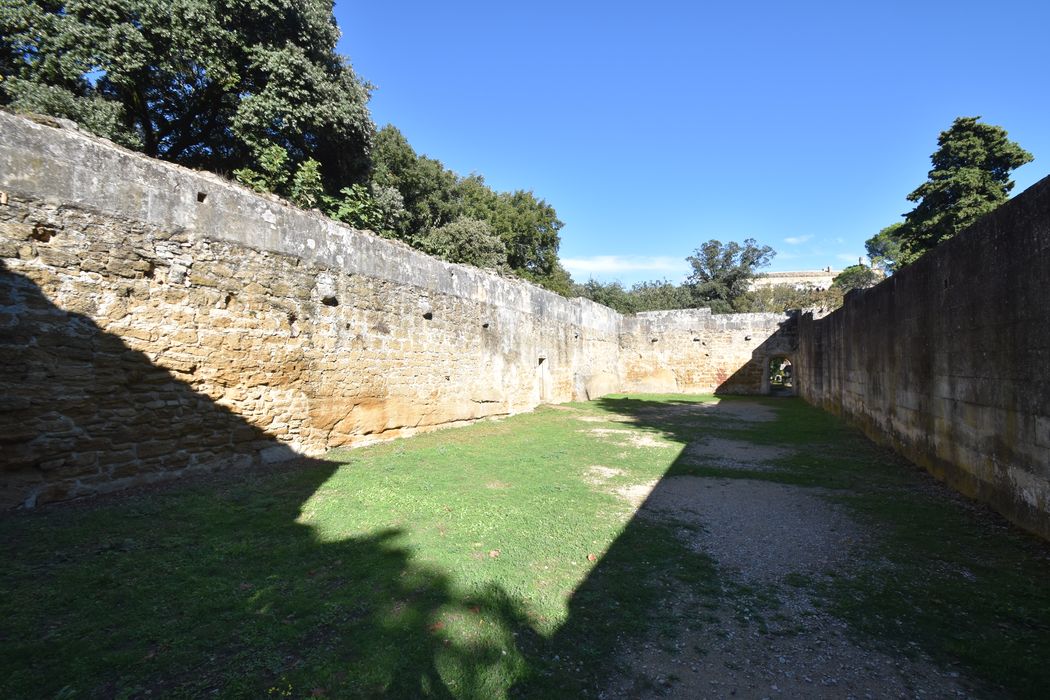 vestiges du jeu de paume, élévation interne des murs nord et est