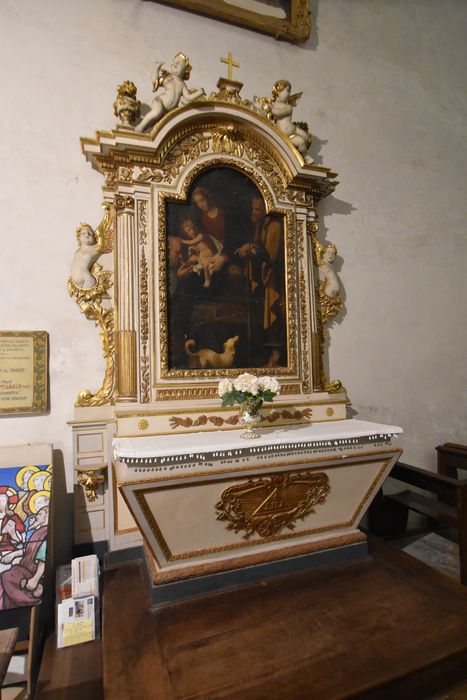 Retable, tableau de la Vierge : l'Adoration des bergers