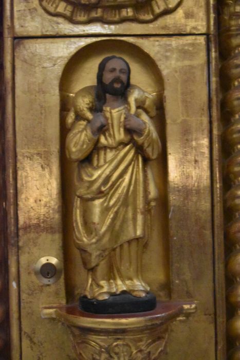 maître-autel, tabernacle, détail d’une statuette