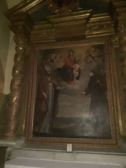 tableau : Saint Clair et Saint Antoine de Padoue aux pieds de la Vierge à l'Enfant