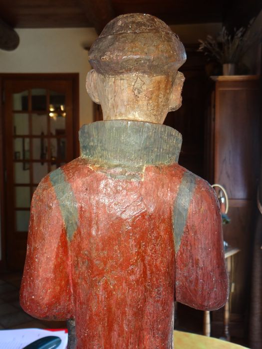 statue : Saint Benoît ou saint Étienne, détail