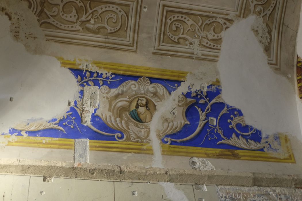chapelle latérale, détail de la voûte peinte