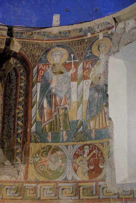 peintures murales de l’abside du choeur, vue partielle