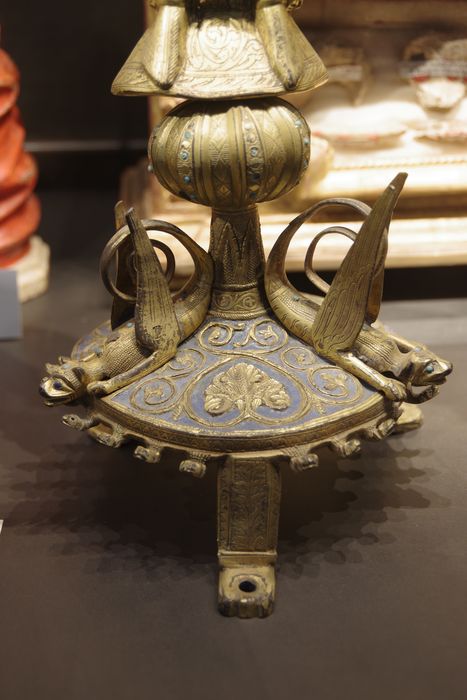 statue-reliquaire de la Vraie Croix : diacre dit saint Étienne de Muret, détail