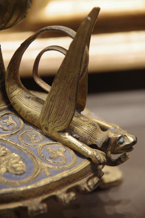 statue-reliquaire de la Vraie Croix : diacre dit saint Étienne de Muret, détail