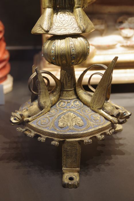 statue-reliquaire de la Vraie Croix : diacre dit saint Étienne de Muret, détail